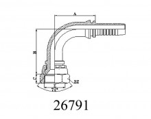 90°JIC FEMALE 74°CONE SEAT